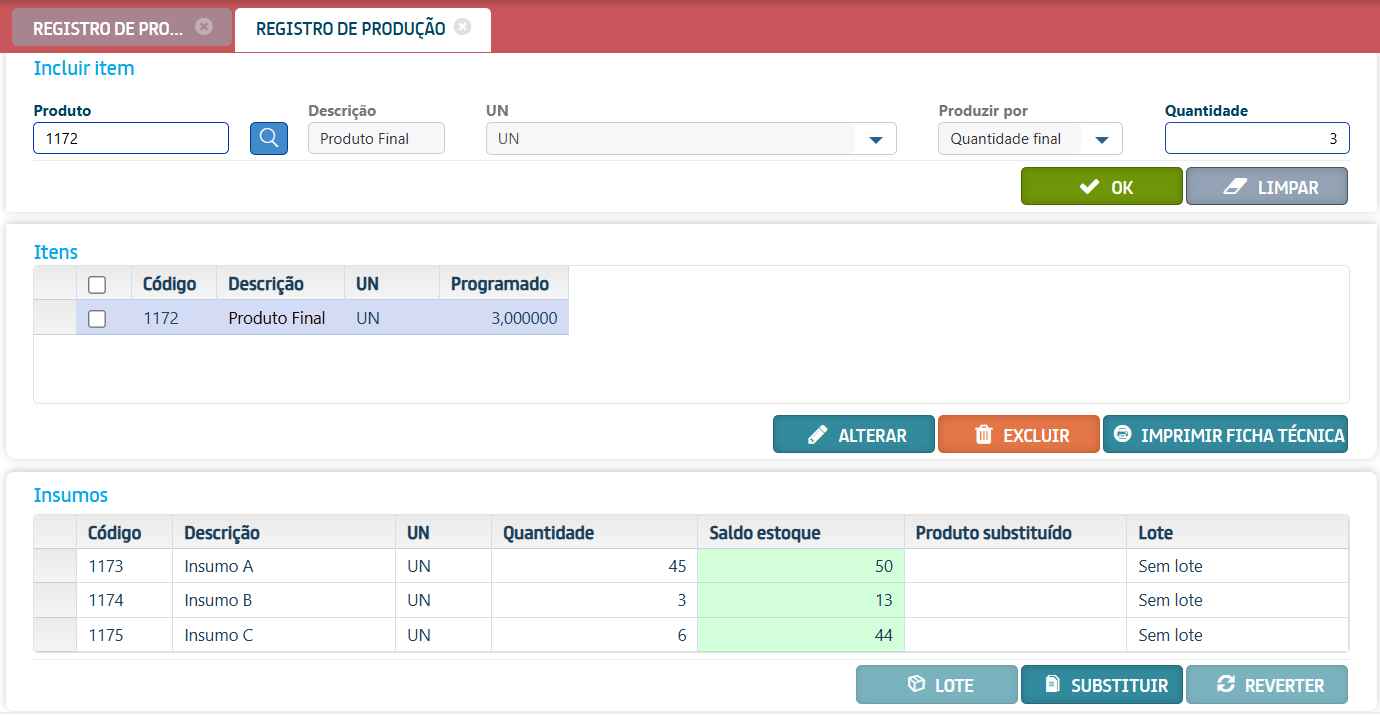 Registro de produção no ERP para agroindústria